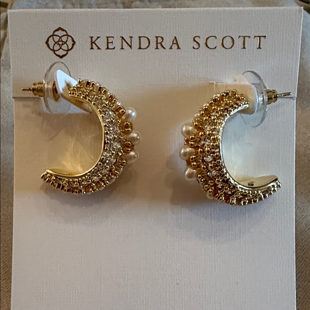New Kendra Scott Krista Hoop Earrings Gold